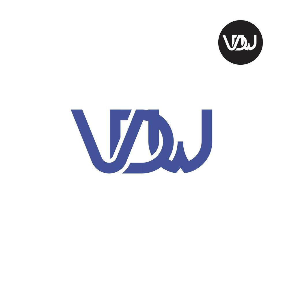 brev vdw monogram logotyp design vektor