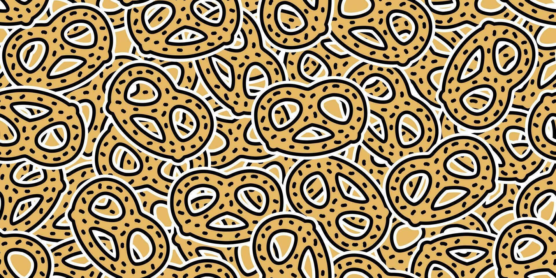 pretzel sömlös mönster kaka vektor mellanmål bröd scarf isolerat tapet bricka bakgrund tecknad serie klotter illustration design