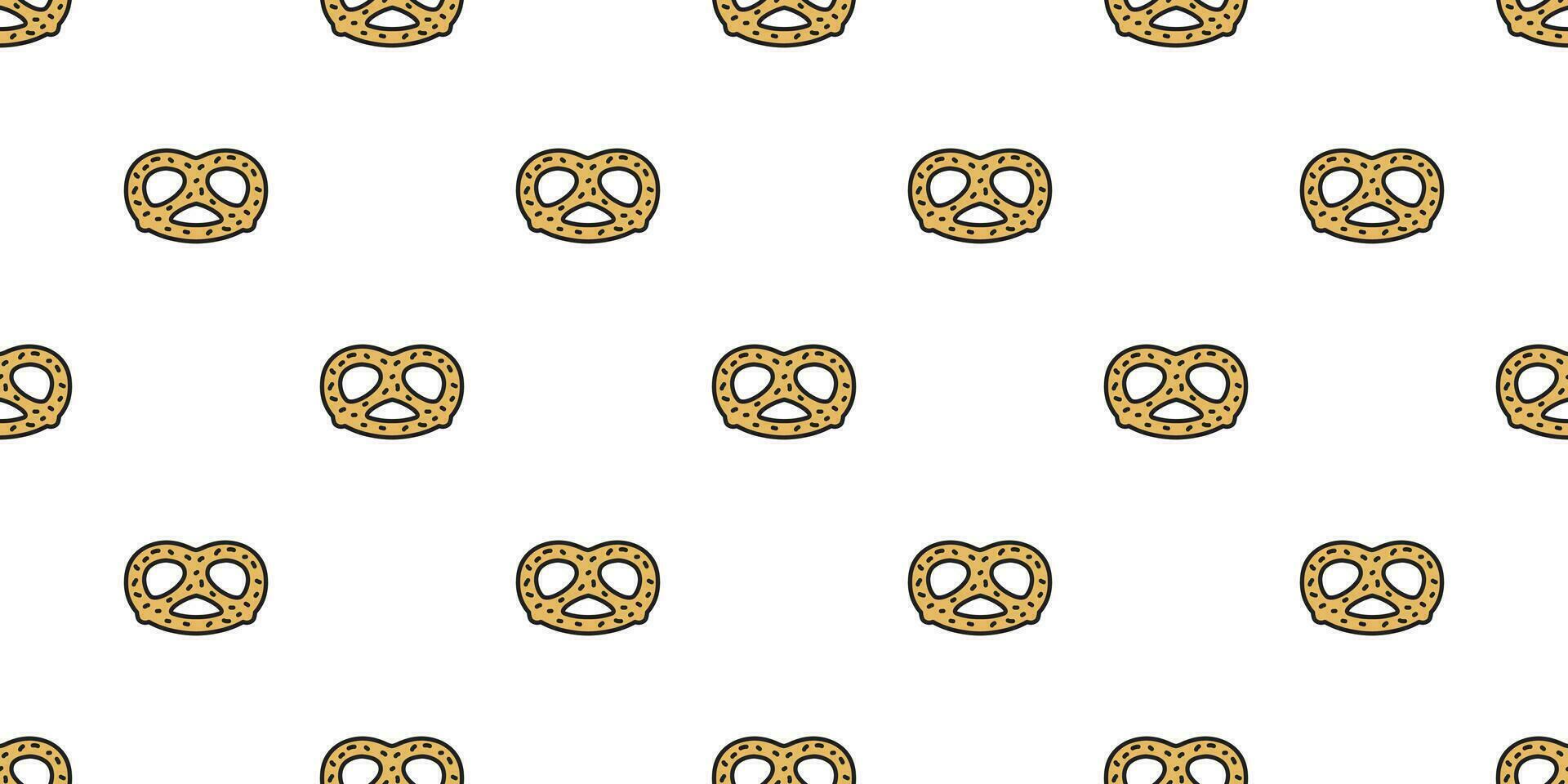 pretzel sömlös mönster kaka vektor mellanmål bröd scarf isolerat tapet bricka bakgrund tecknad serie illustration klotter design