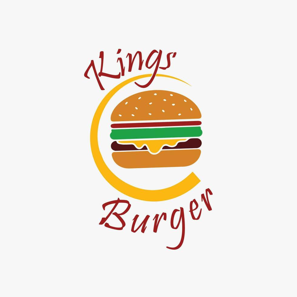 kryddad kungar burger affär logotyp vektor design