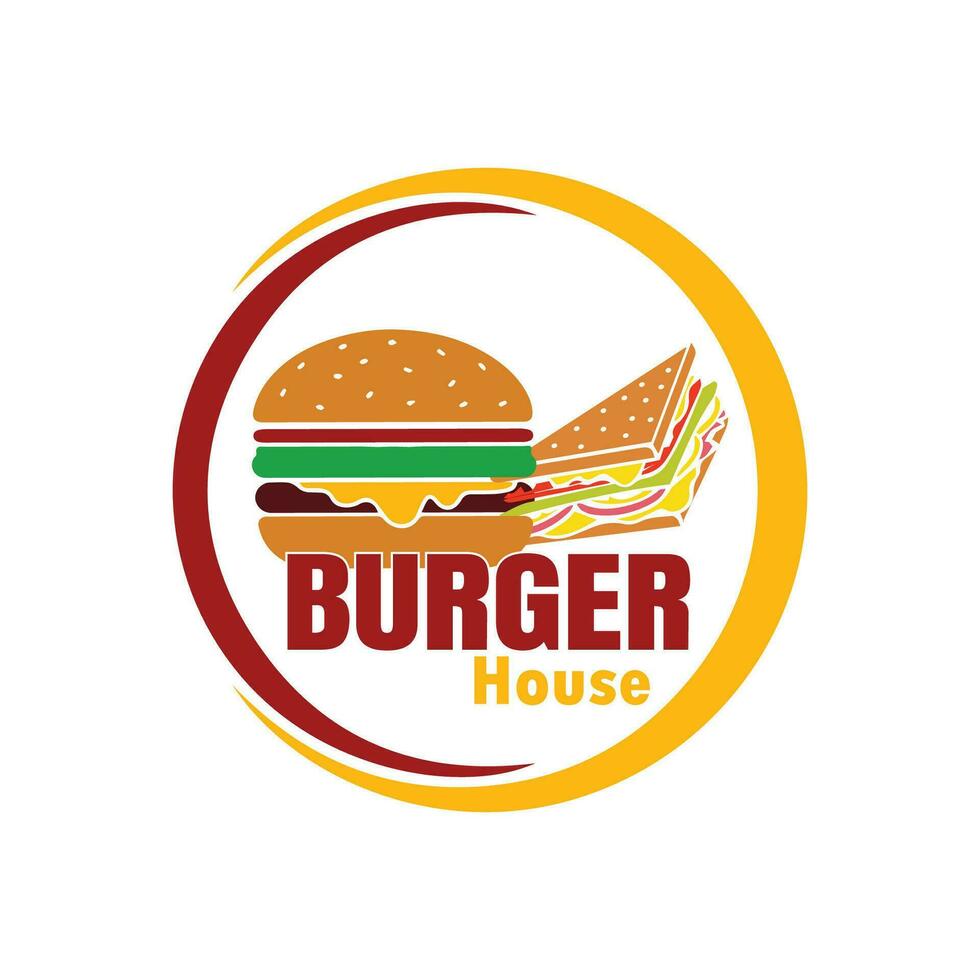burger hus logotyp vektor design