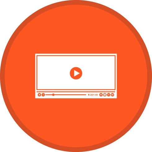 Video Player Glyph Flerfärg Bakgrund vektor