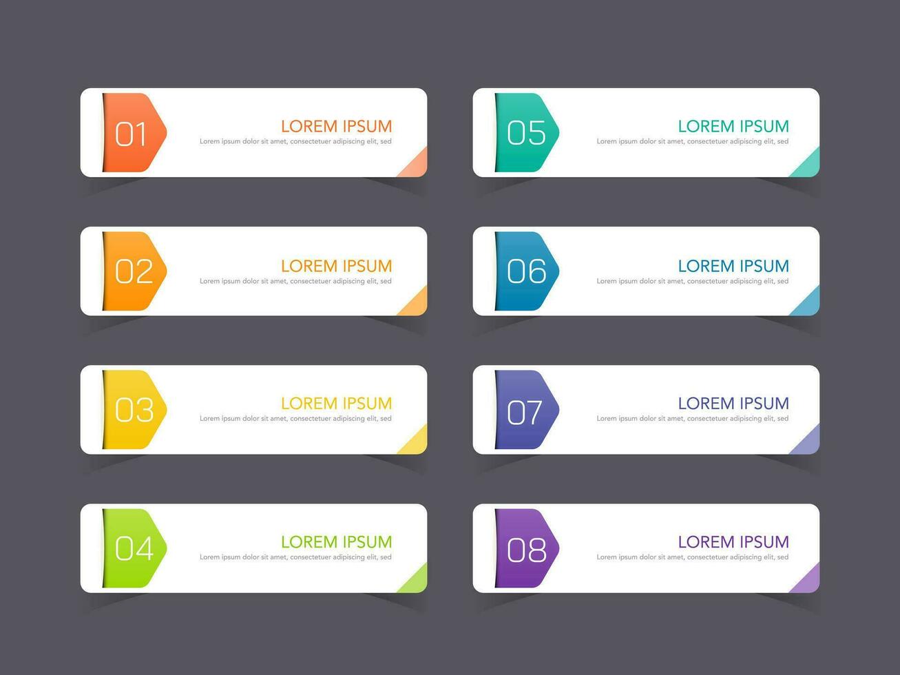 modern infographic affärsdesign med 8 alternativ koncept, delar, steg eller processer kan användas för arbetsflöde layout, diagram, antal alternativ, webbdesign. infografiskt element. vektor