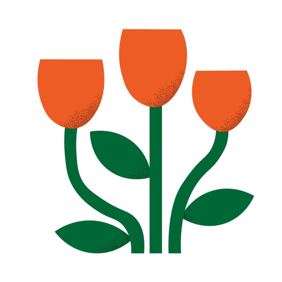 tulpaner blommor är hand dragen i minimalistisk stil platt vektor illustration symbol vår, kvinnors Semester 8 Mars, födelsedag. dekorativ blomma för mall, märka, kort, vykort, flygblad, skriva ut, papper