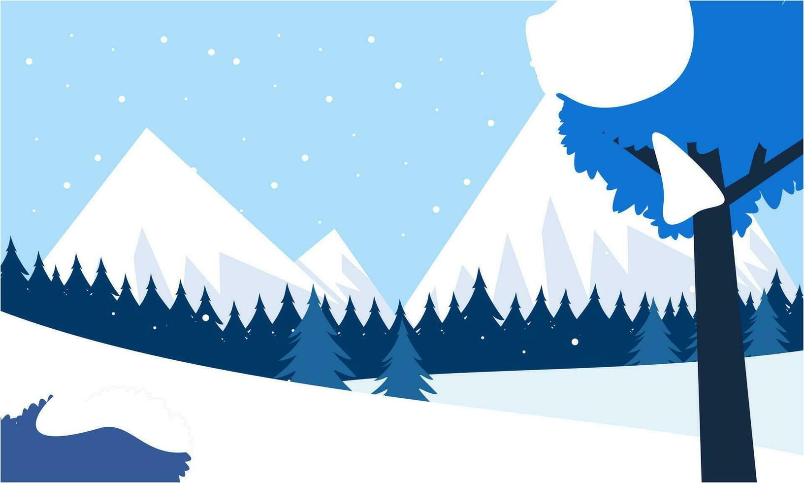 Winter Landschaft Hintergrund. eben Vektor Illustration