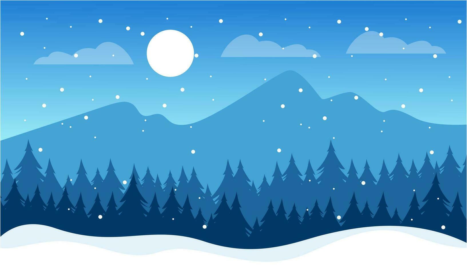 Winter Landschaft Hintergrund. eben Vektor Illustration