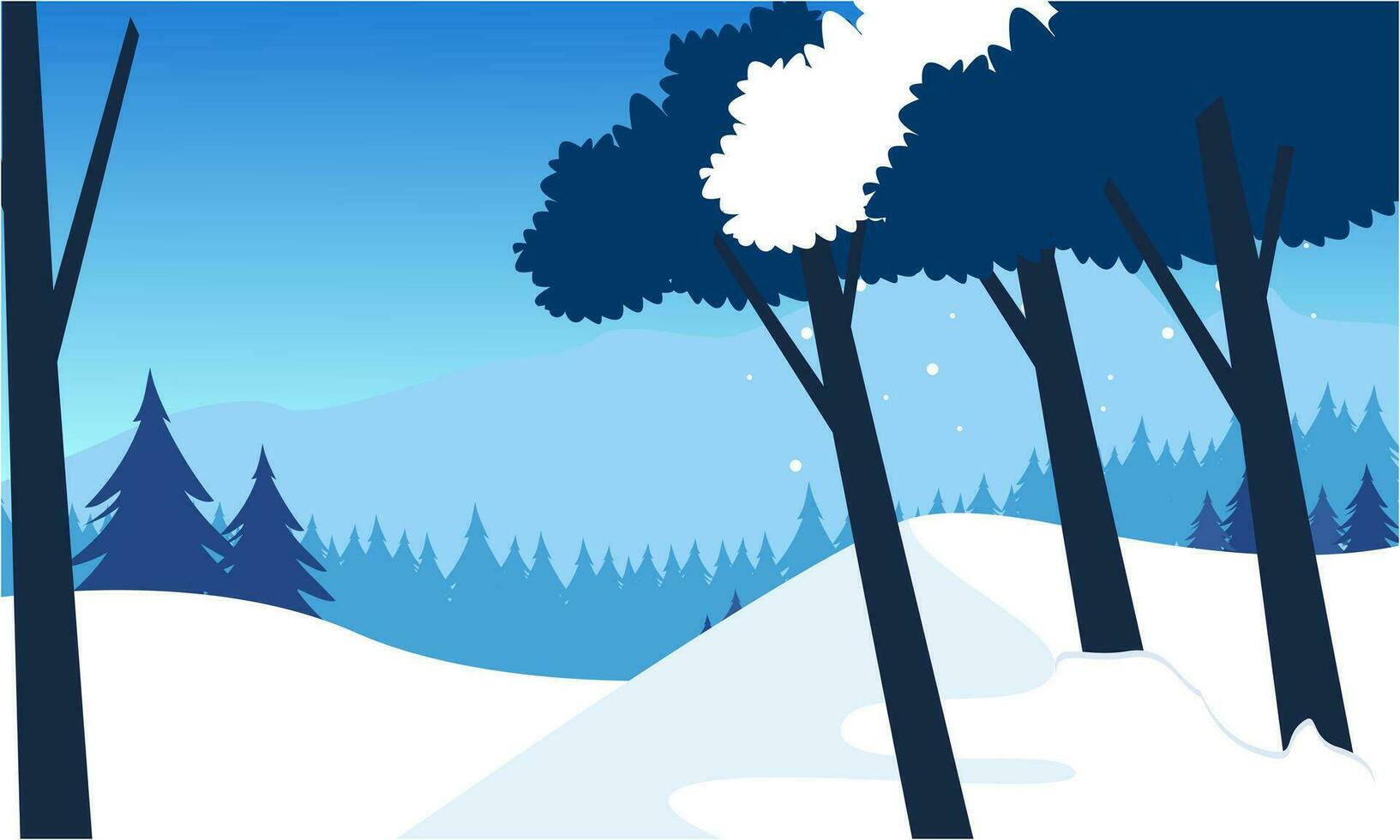 vinter- landskap bakgrund. platt vektor illustration