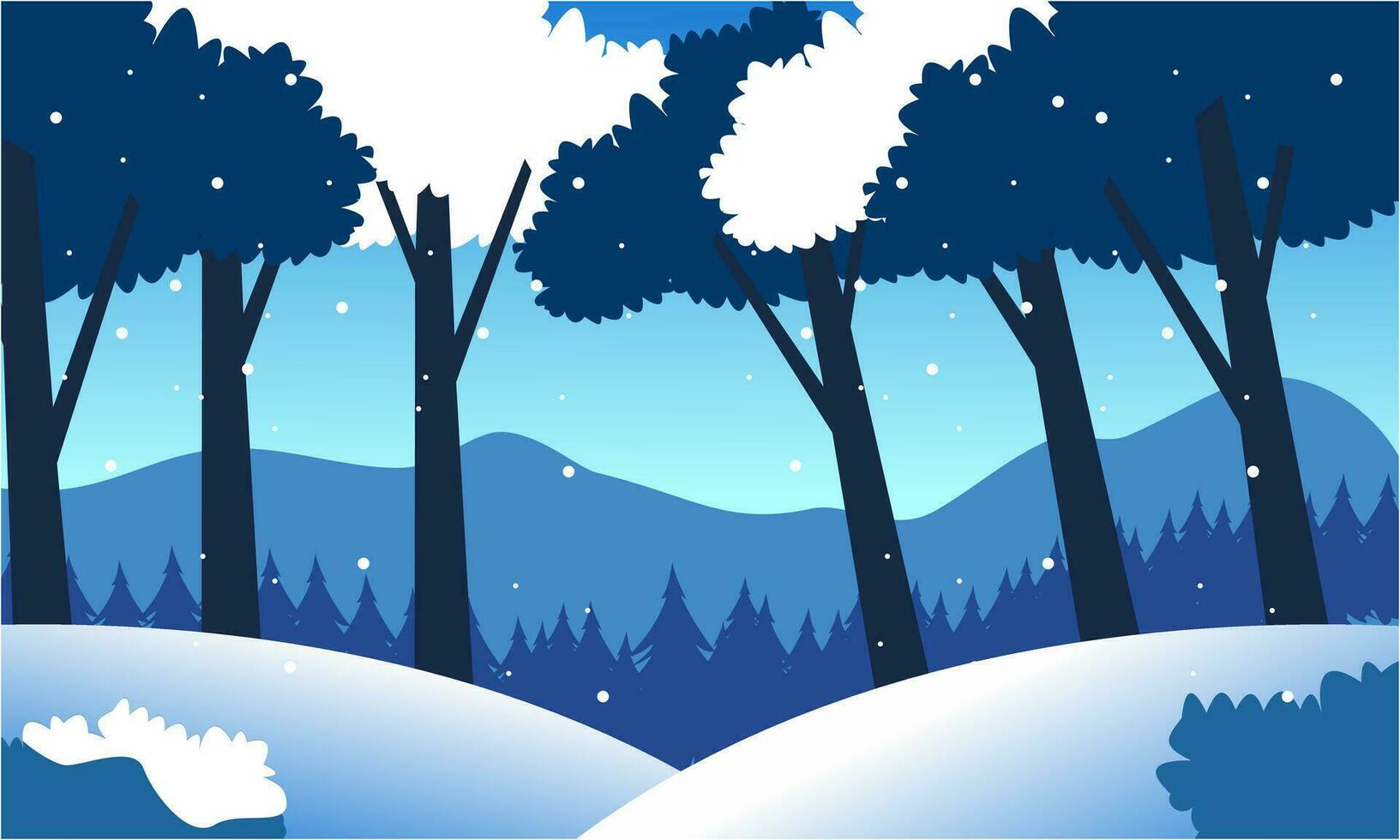 Winter Landschaft Hintergrund. eben Vektor Illustration