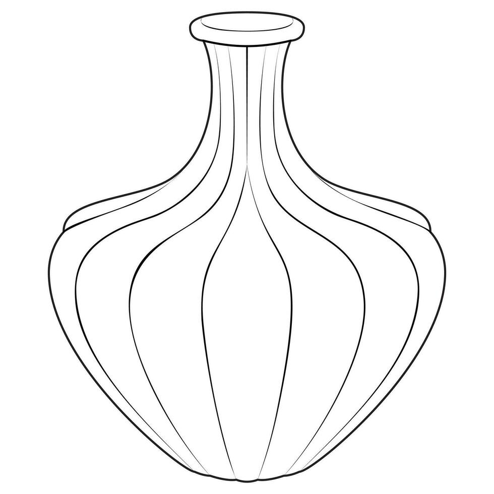 Gliederung Vase, Vektor linear. Vase Keramik, uralt Topf griechisch. Färbung Seite