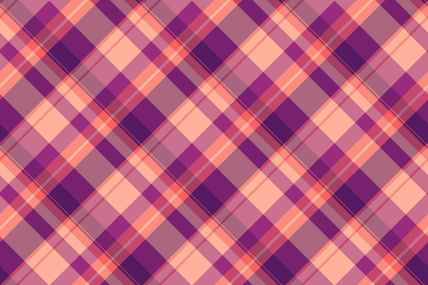 Nähen prüfen Muster nahtlos, modisch Tartan Vektor Stoff. schäbig Textur Hintergrund Textil- Plaid im rot und Rosa Farben.