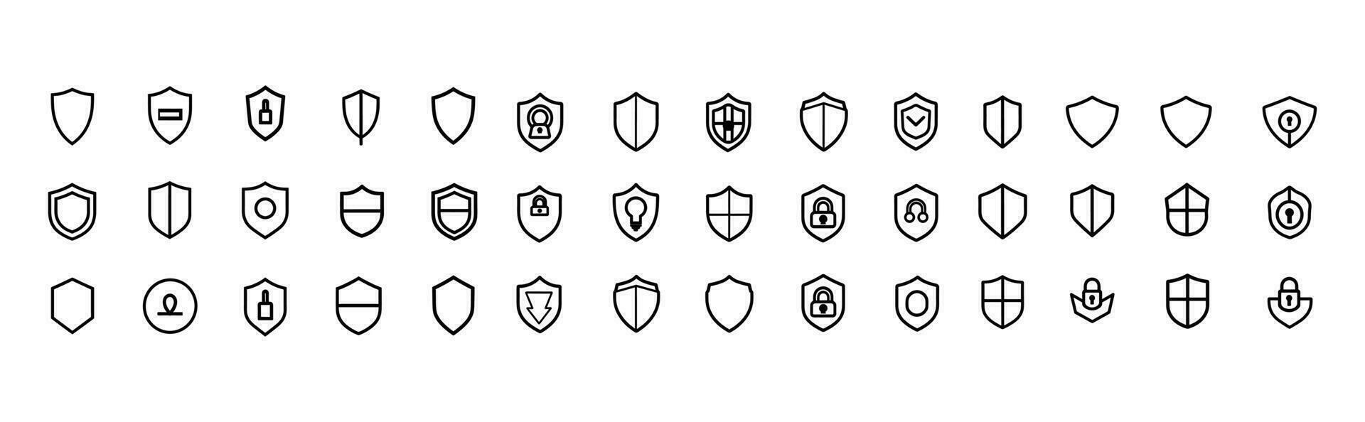 Sicherheit Schild Symbole, Sicherheit Schild Logos, prüfen Kennzeichen Vorhängeschloss, Schild Symbole, Vektor Illustration, schützen Schild Sicherheit, Sammlung, Vektor Satz, Schild Symbol einstellen