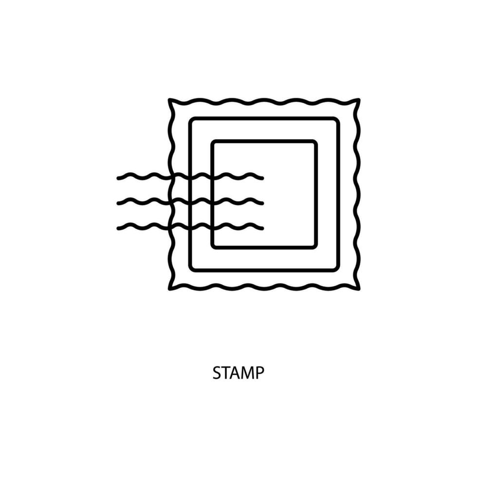 Briefmarke Konzept Linie Symbol. einfach Element Illustration. Briefmarke Konzept Gliederung Symbol Design. vektor