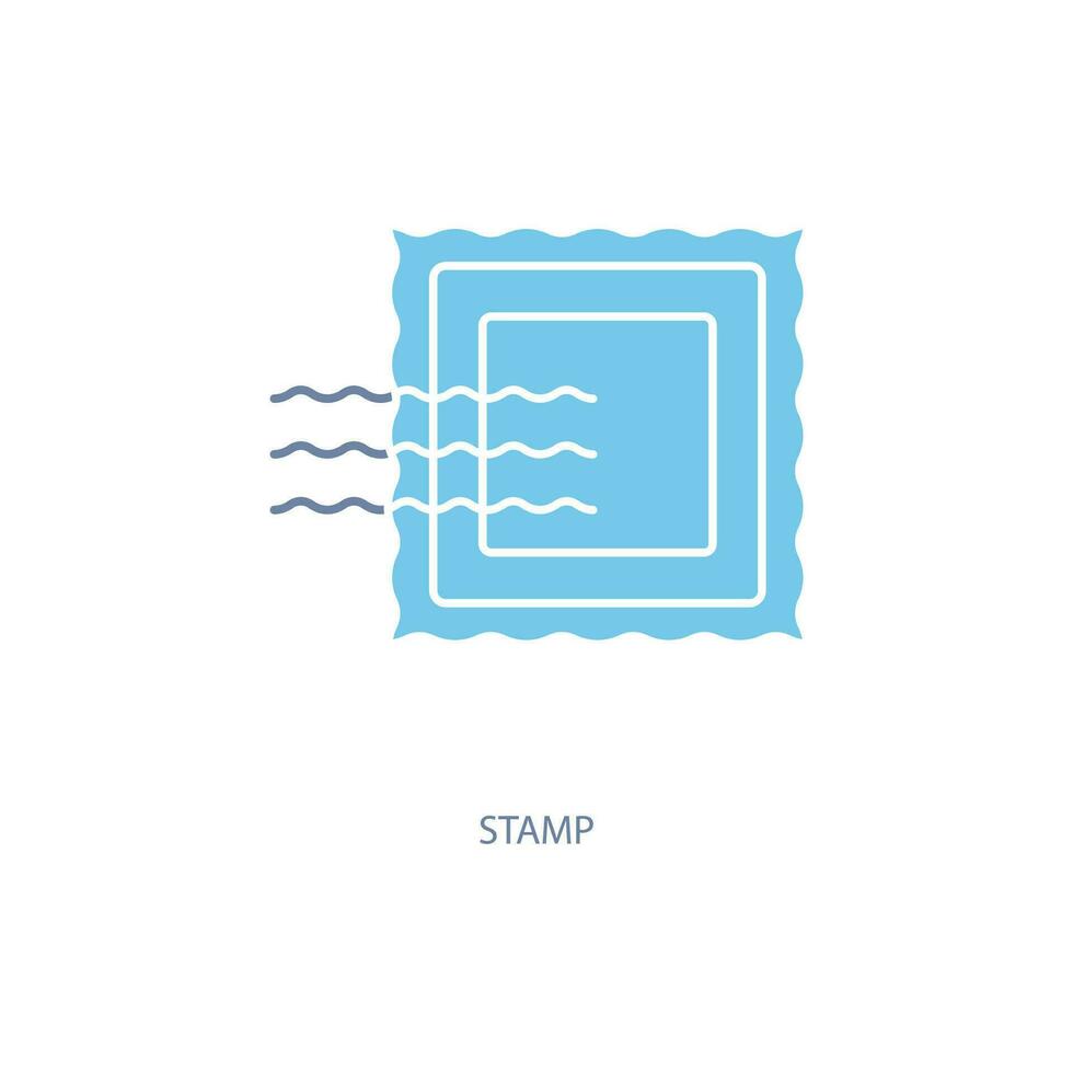 Briefmarke Konzept Linie Symbol. einfach Element Illustration. Briefmarke Konzept Gliederung Symbol Design. vektor