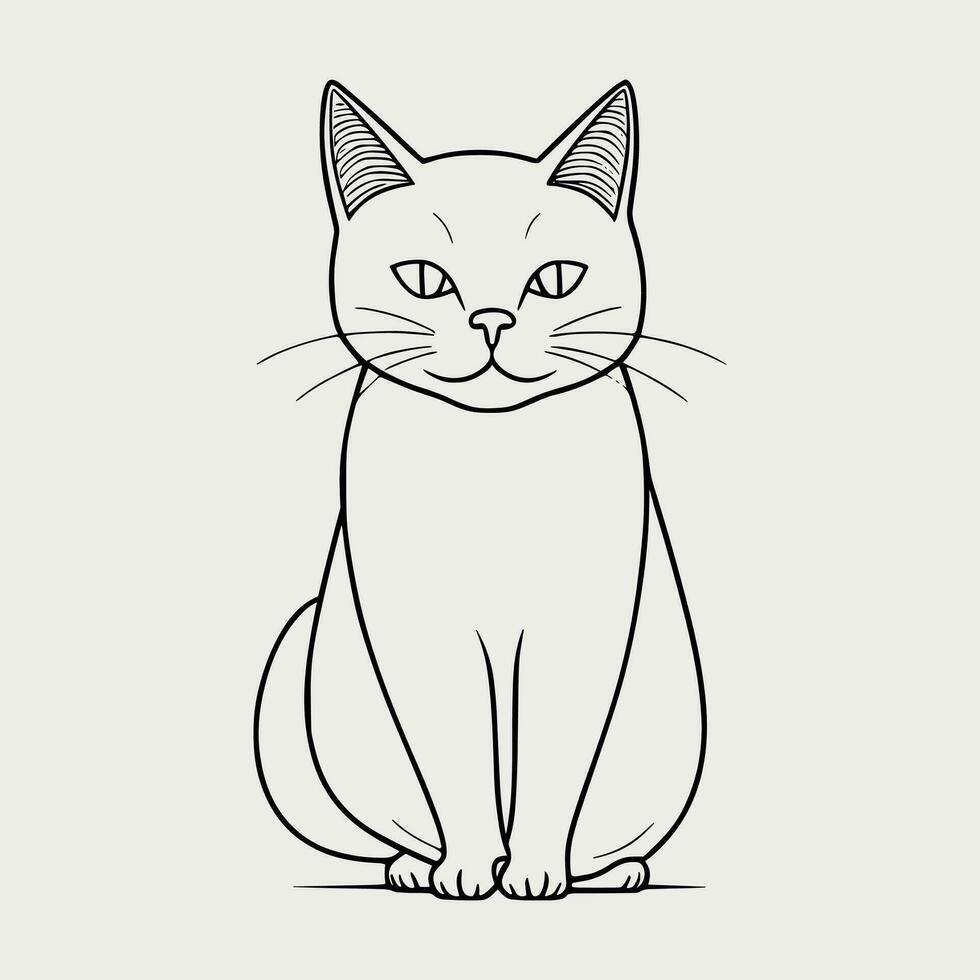 süß Katze Vektor schwarz und Weiß Karikatur Charakter Design Sammlung. Weiß Hintergrund. Haustiere, Tiere.