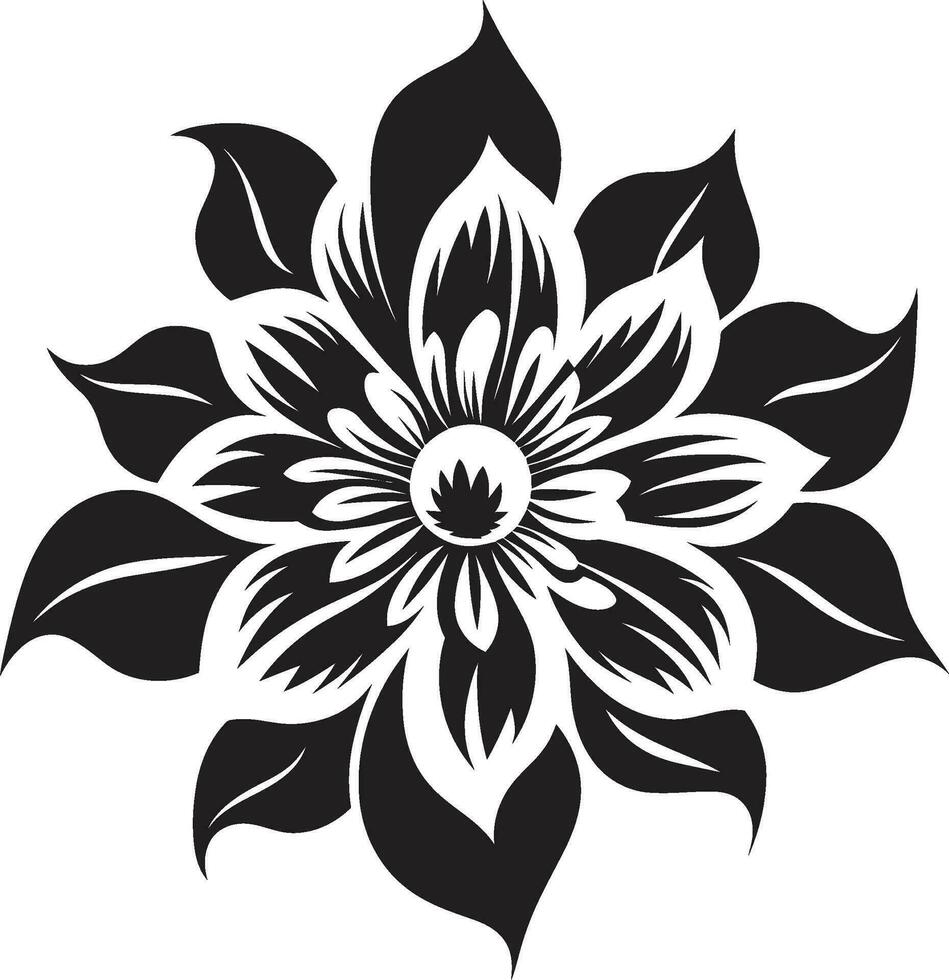 glatt Blumen- Wesen Single schwarz Vektor Symbol abstrakt blühen Silhouette künstlerisch Logo Element