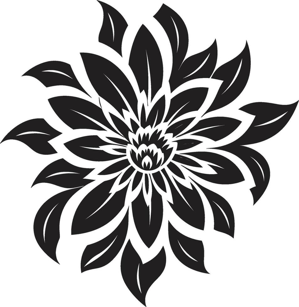 glatt botanisch Silhouette handgemacht schwarz Vektor schick minimalistisch blühen Single künstlerisch Logo Element