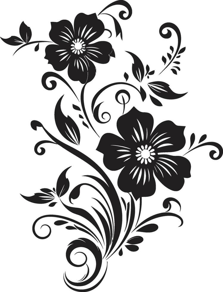 nyckfull blommig design ikoniska logotyp element utsökt handgjord blomma vektor logotyp design