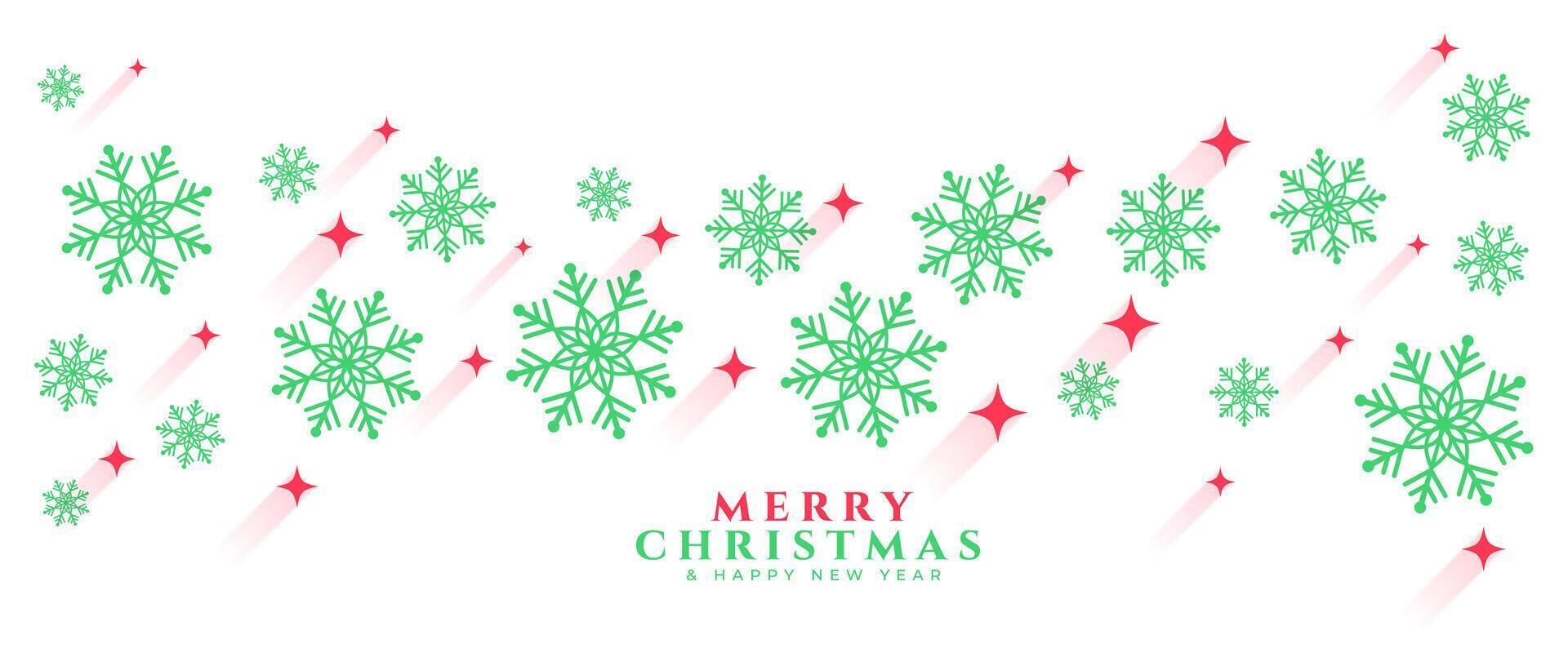 glad jul och ny år hälsning baner med snöflinga dekor vektor