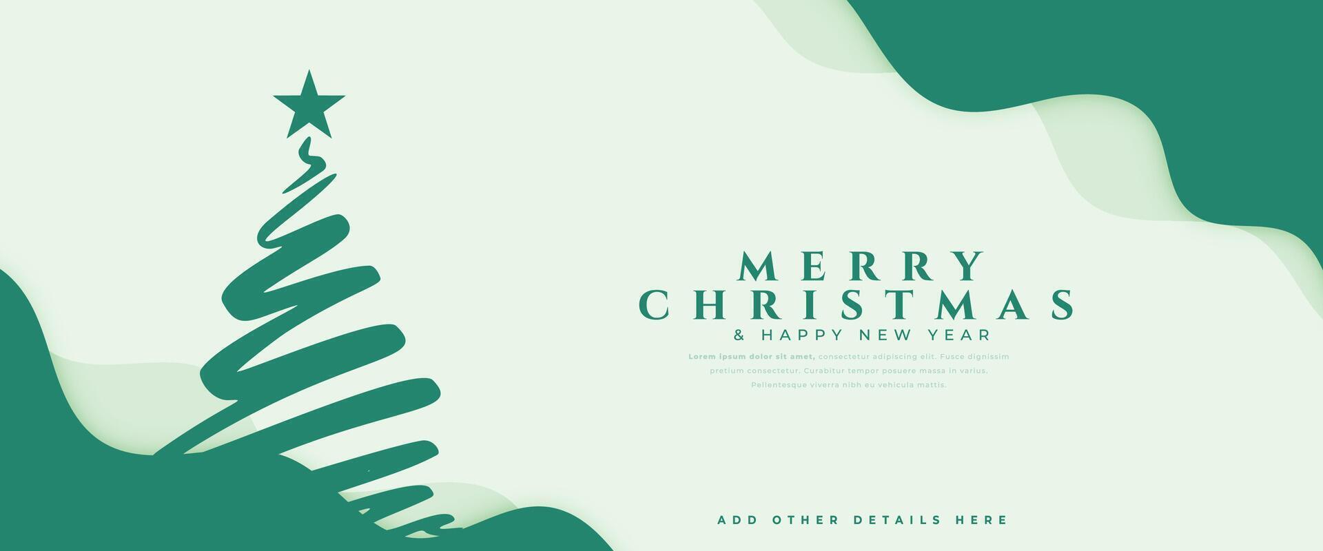 dekorativ fröhlich Weihnachten und Neu Jahr Vorabend Party Einladung Banner Design vektor