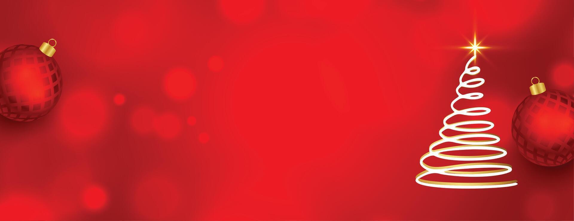 fröhlich Weihnachten rot Banner mit abstrakt Star Baum und Text Raum vektor