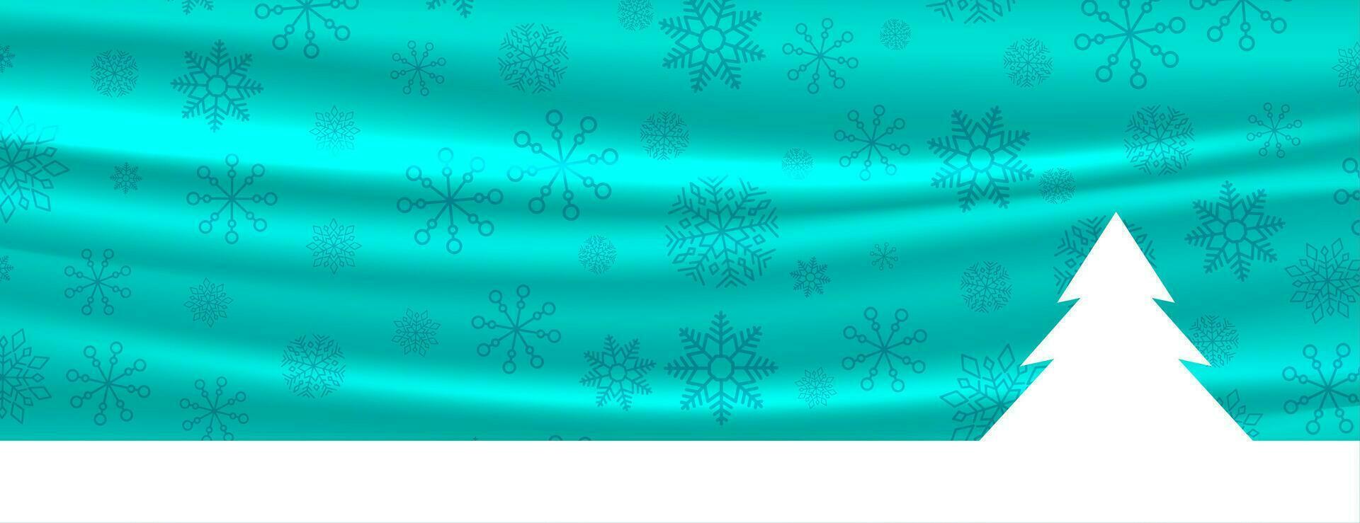 fröhlich Weihnachten Banner mit Baum und Schneeflocken Dekoration vektor