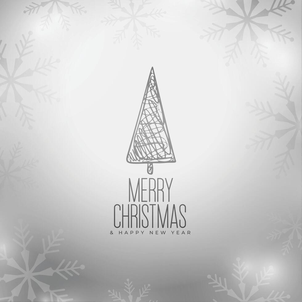 fröhlich Weihnachten Urlaub grau Hintergrund mit Schneeflocke Design vektor