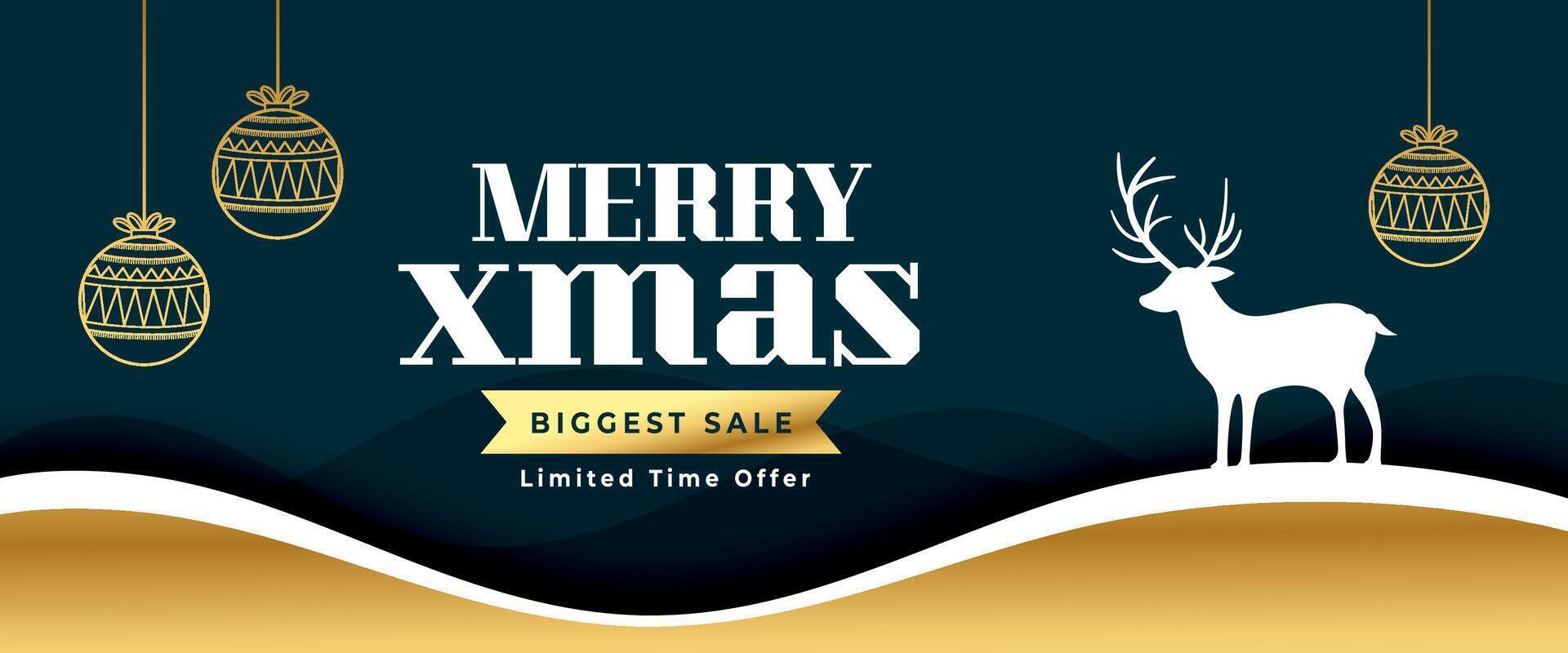 dekorativ fröhlich Weihnachten Einladung Hintergrund mit größte Verkauf Angebot vektor