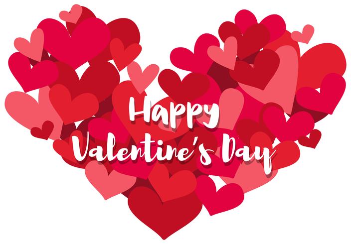 Happy Valentinstag mit vielen Herzen vektor