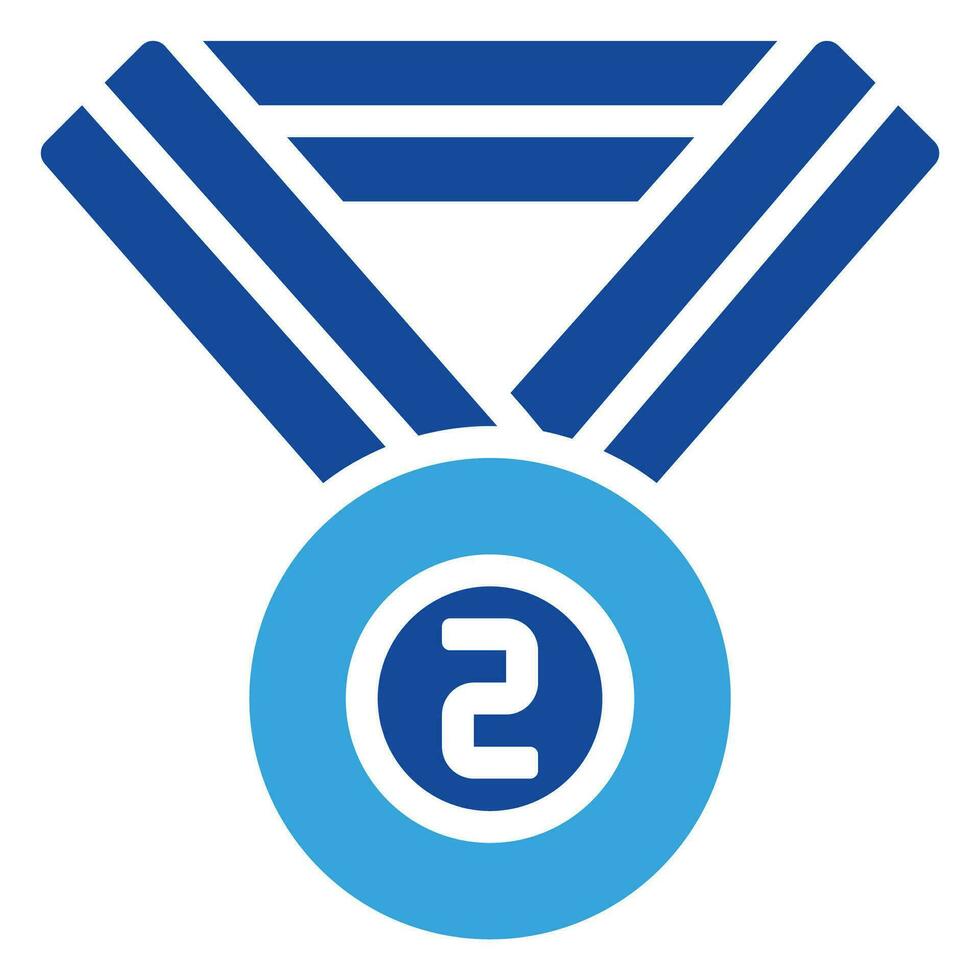 Silber Medaillen vergeben Symbol oder Logo Illustration Glyphe Stil vektor