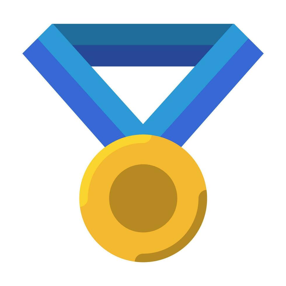 guld medaljer tilldela ikon eller logotyp illustration platt Färg stil vektor