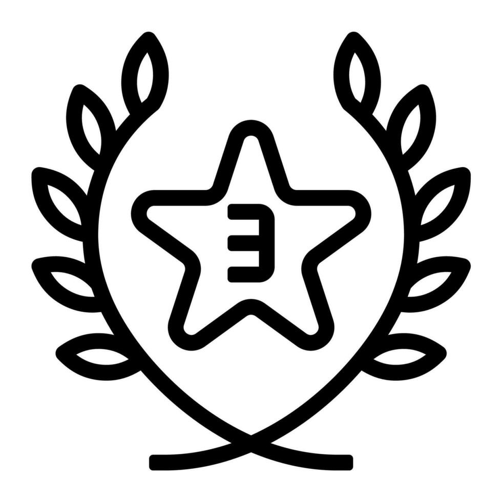 Bronze- Medaillen vergeben Symbol oder Logo Illustration Gliederung schwarz Stil vektor