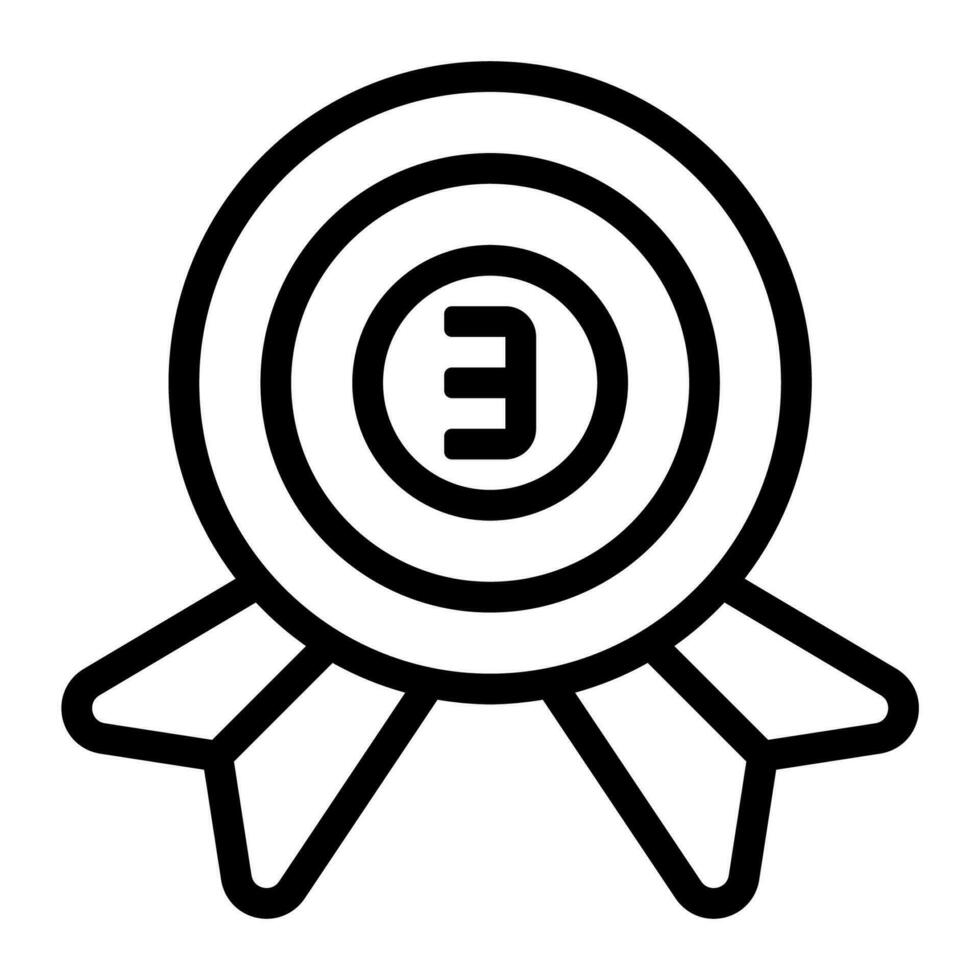 Bronze- Medaillen vergeben Symbol oder Logo Illustration Gliederung schwarz Stil vektor