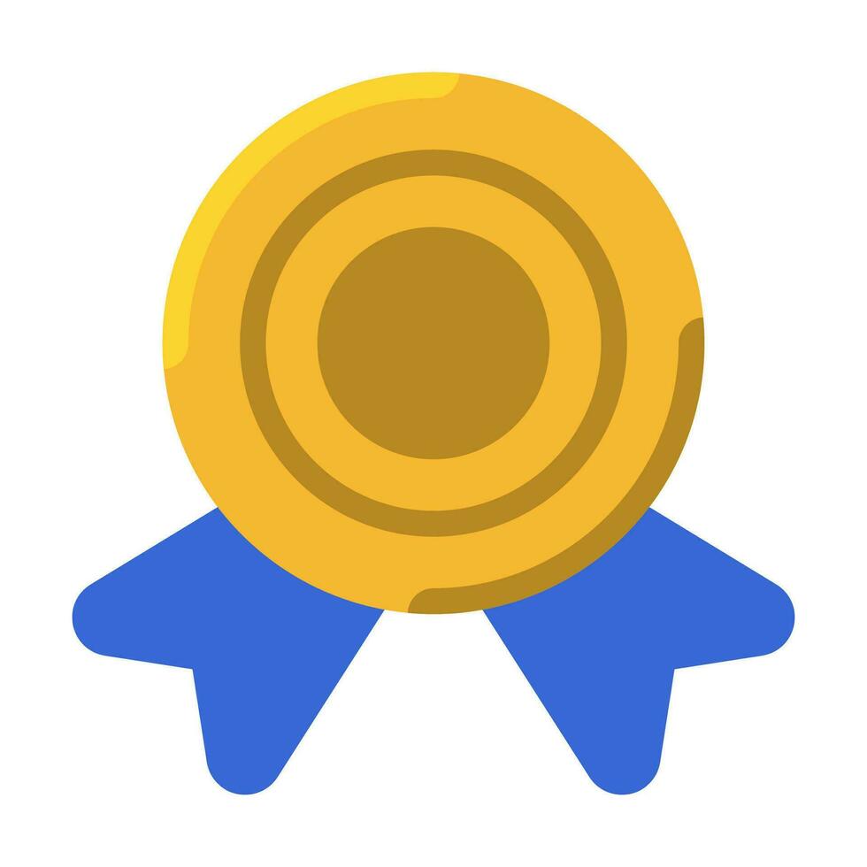 guld medaljer tilldela ikon eller logotyp illustration platt Färg stil vektor