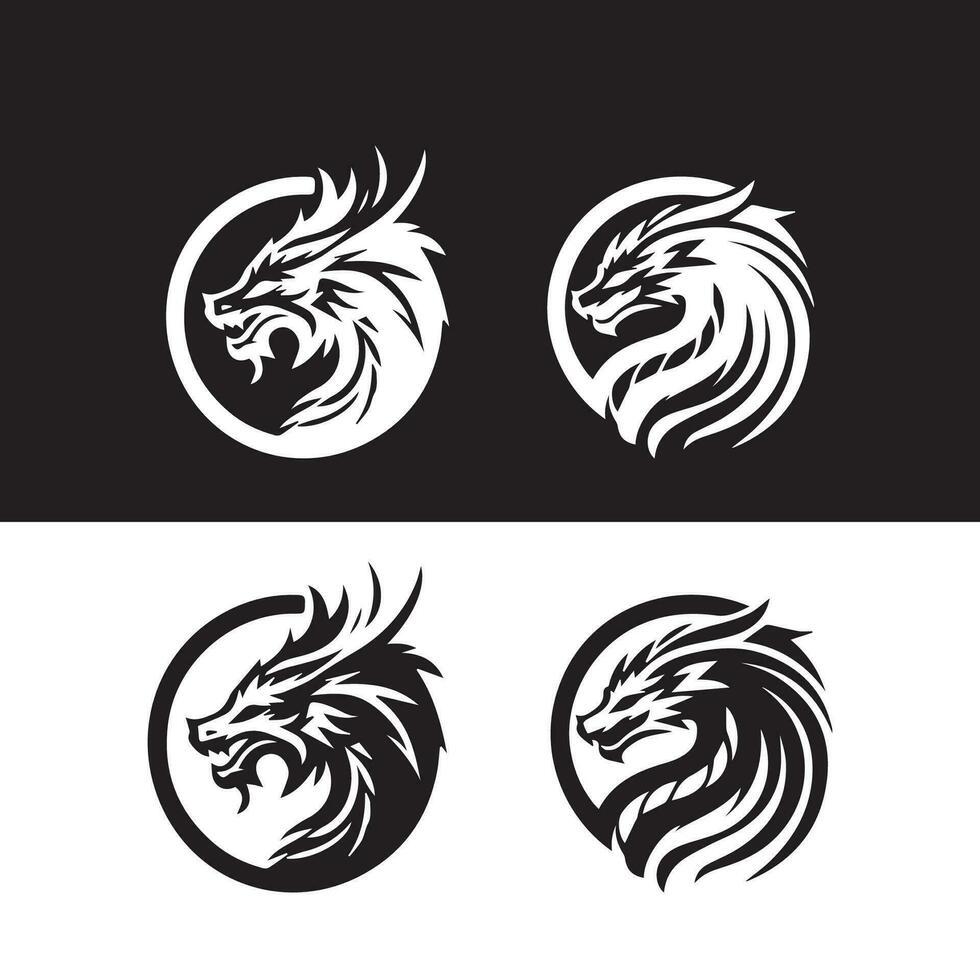 Drachen Logo Symbole. uralt mythisch Schlange Symbol. mythologisch Tier unterzeichnen. Vektor Illustration.