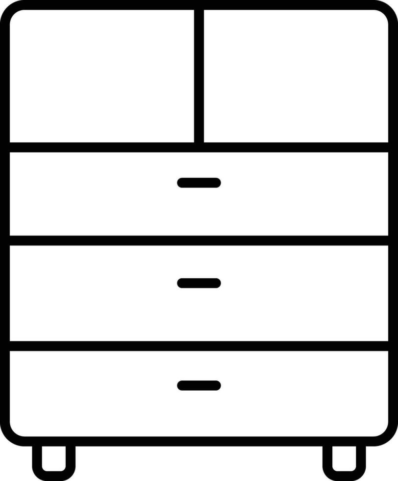 låda skåp översikt vektor illustration ikon