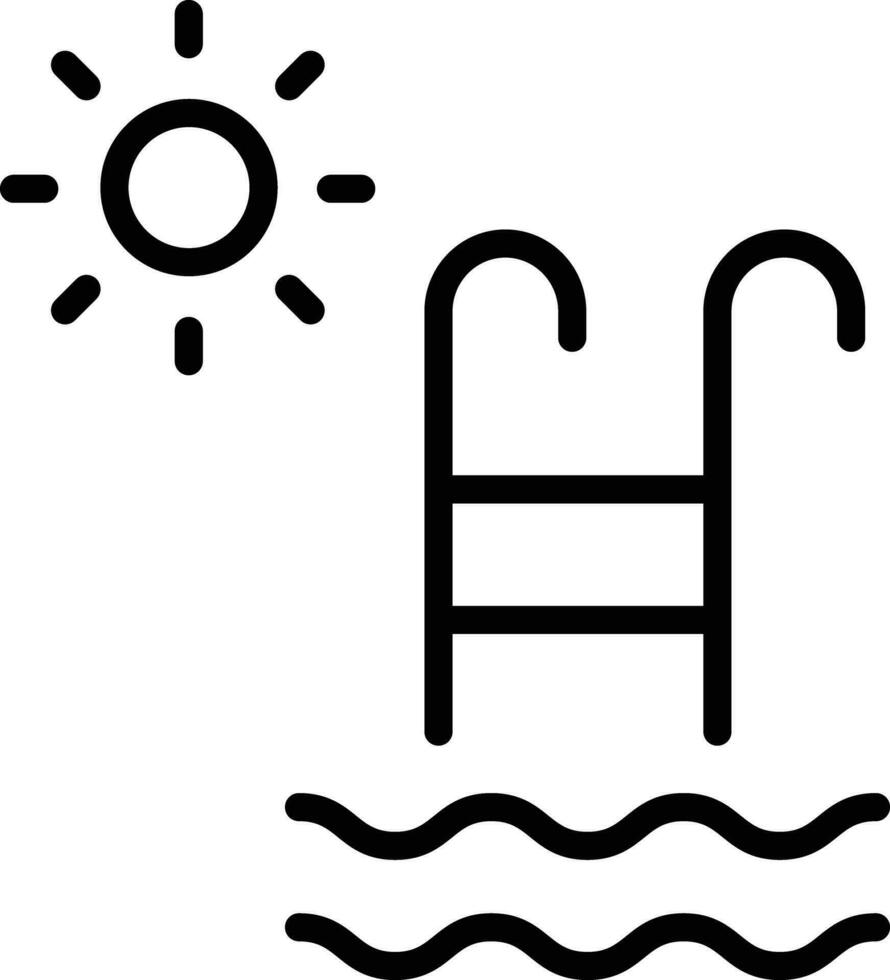 Schwimmen Schwimmbad Gliederung Vektor Illustration Symbol