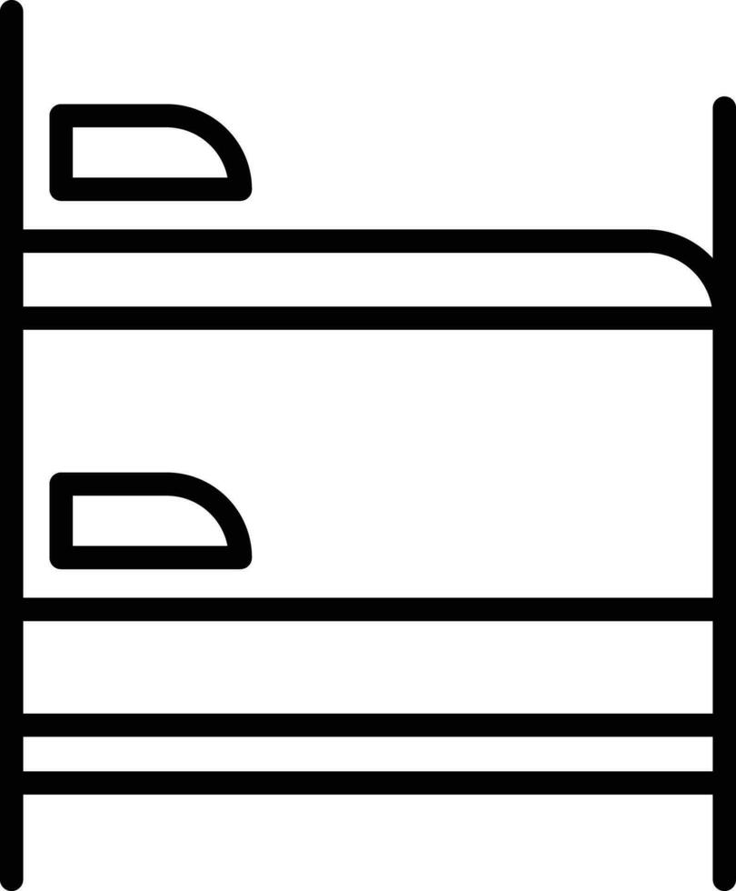 Koje Bett Gliederung Vektor Illustration Symbol