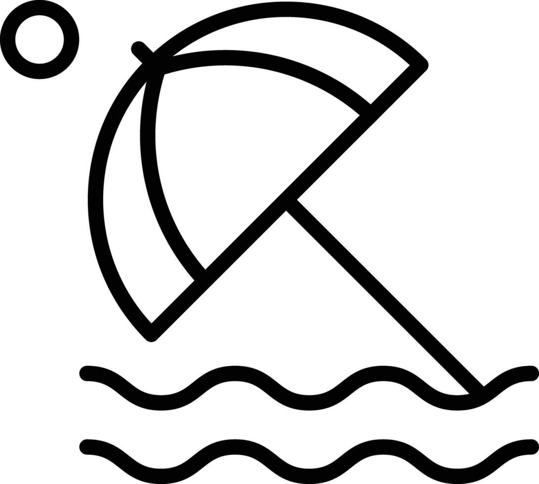 Strand Regenschirm Gliederung Vektor Illustration Symbol