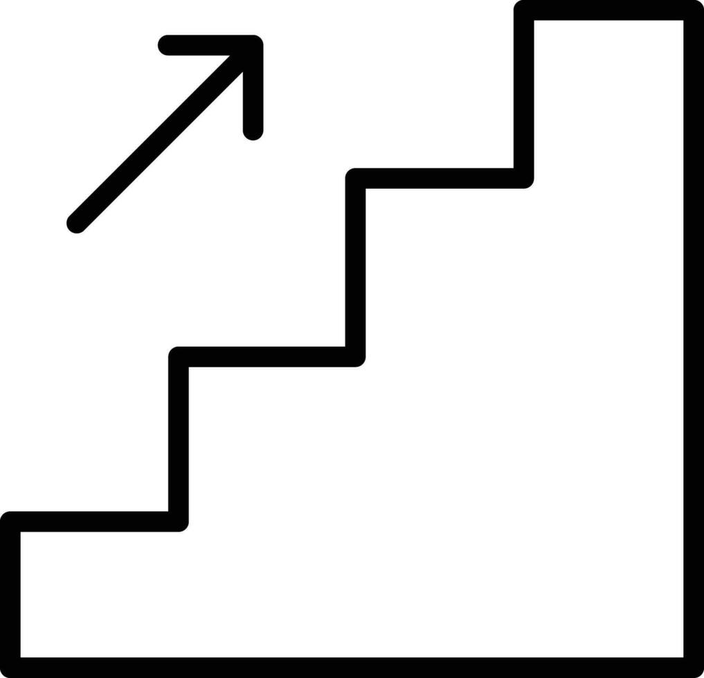 Treppe oben Gliederung Vektor Illustration Symbol