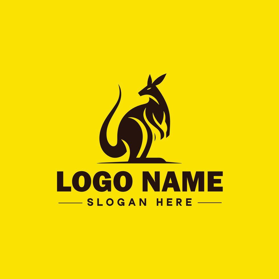 Känguru Logo und Symbol Symbol sauber eben modern minimalistisch Logo Design editierbar Vektor