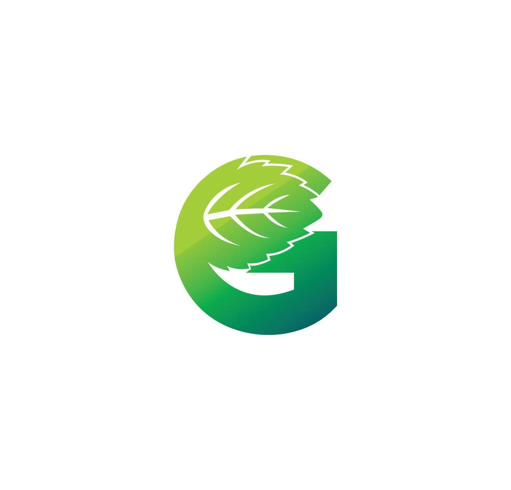 g alfabet natur logotyp design begrepp vektor