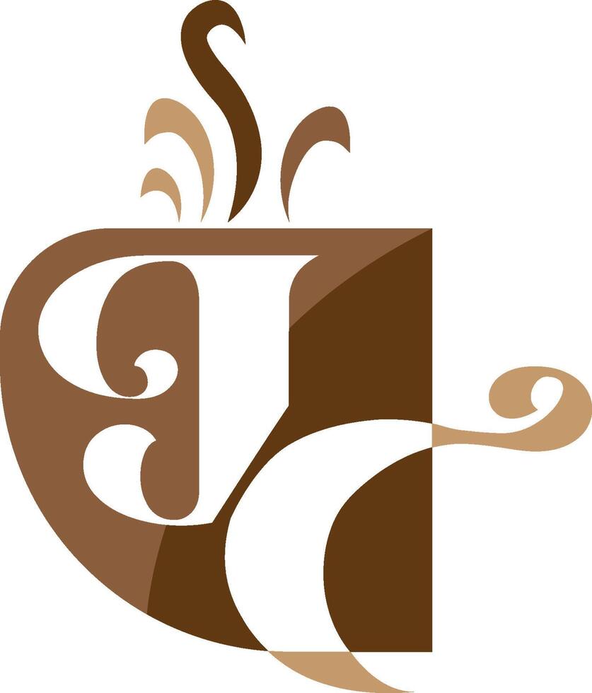 jc Brief Kaffee Geschäft Logo Design Unternehmen Konzept vektor