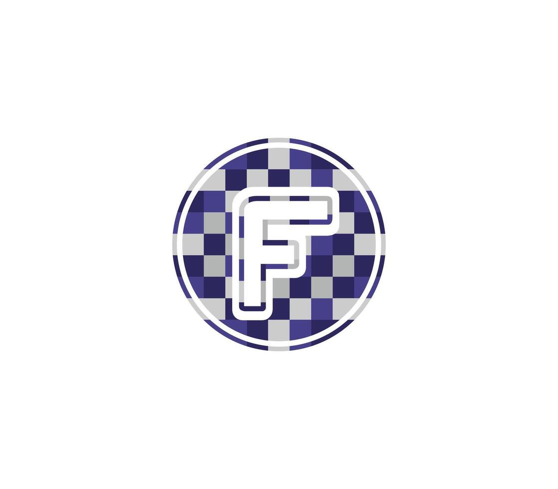 f Alphabet Pixel Logo Design Konzept vektor