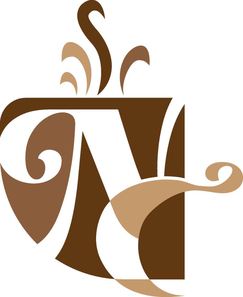 nc brev kaffe affär logotyp design företag begrepp vektor