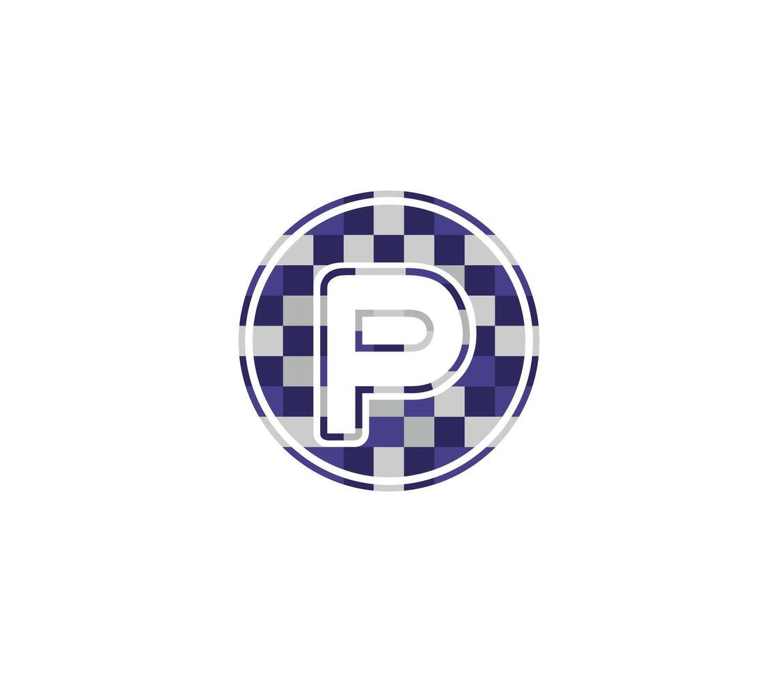 p alfabet pixel logotyp design begrepp vektor