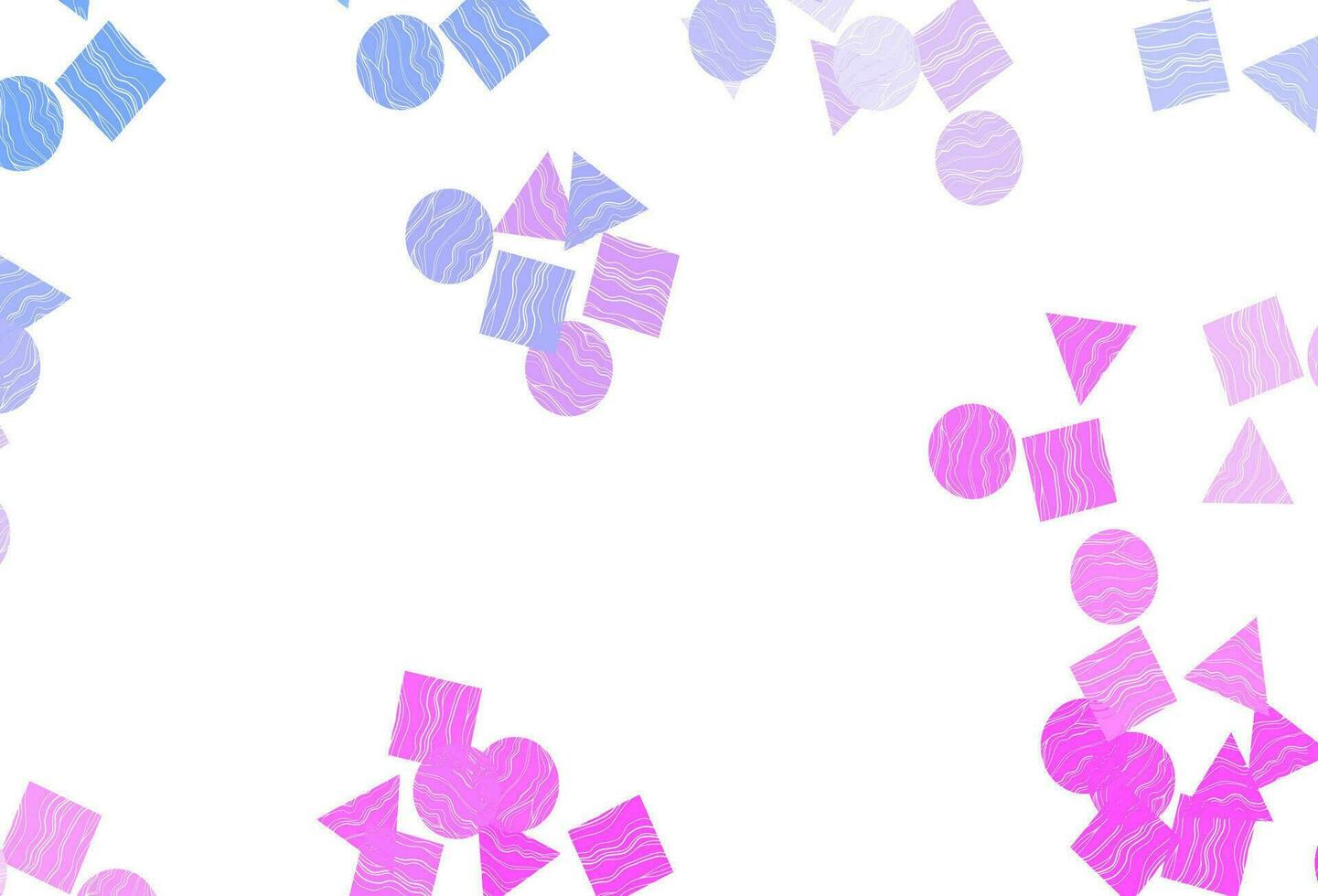 ljusrosa, blå vektor bakgrund med linjer, cirklar, rhombus.