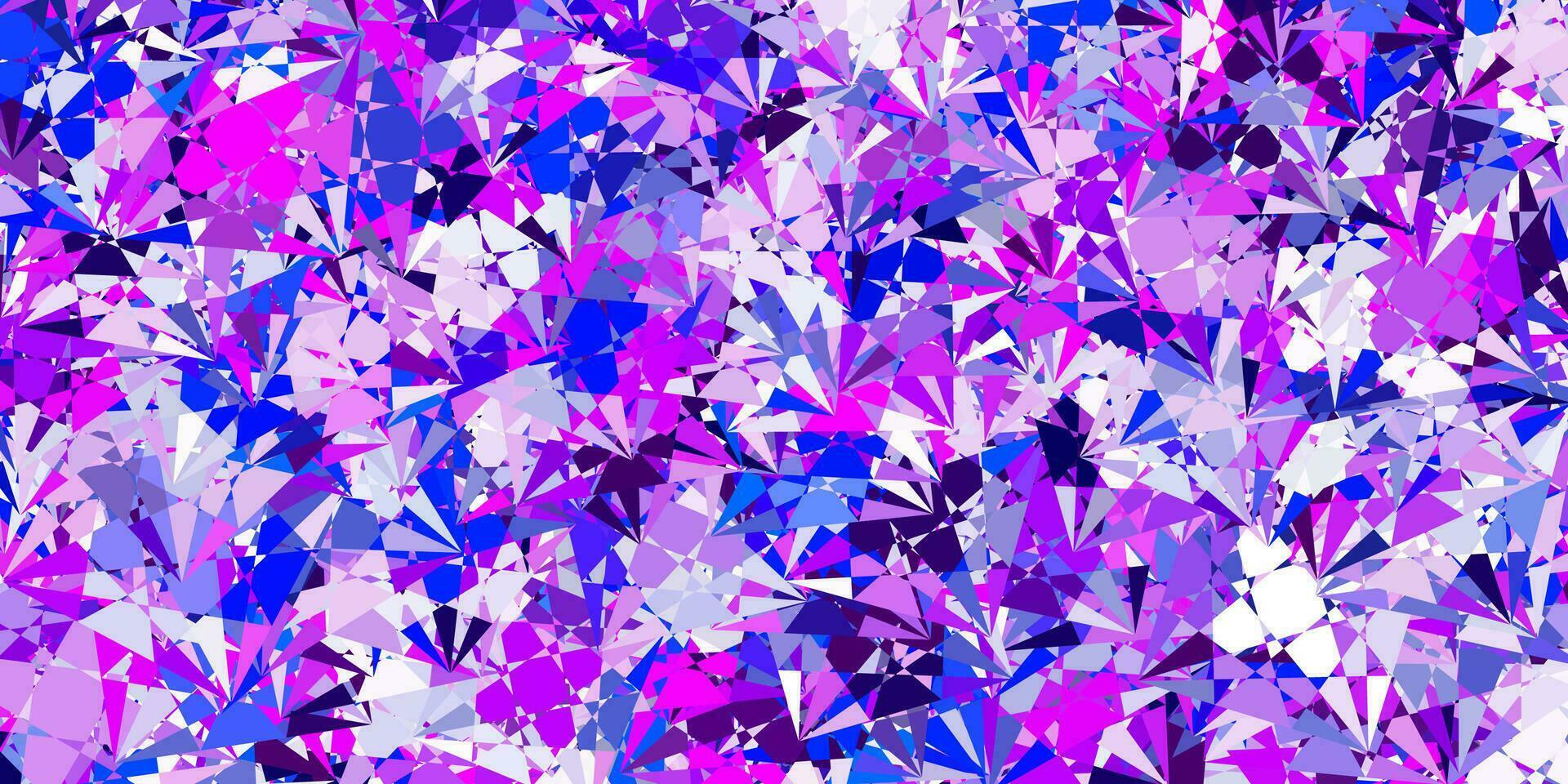 hellrosa, blauer Vektorhintergrund mit polygonalen Formen. vektor