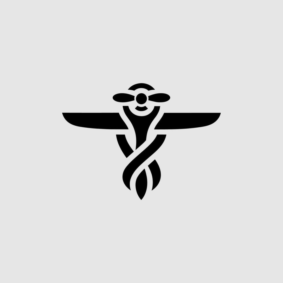 minimalistisk flygplan logotyp vektor