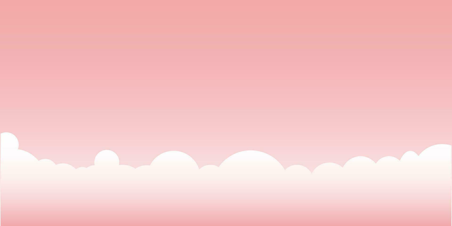 Wolken breit Rand auf Rosa Hintergrund. Panorama zum Banner, Vorlage vektor