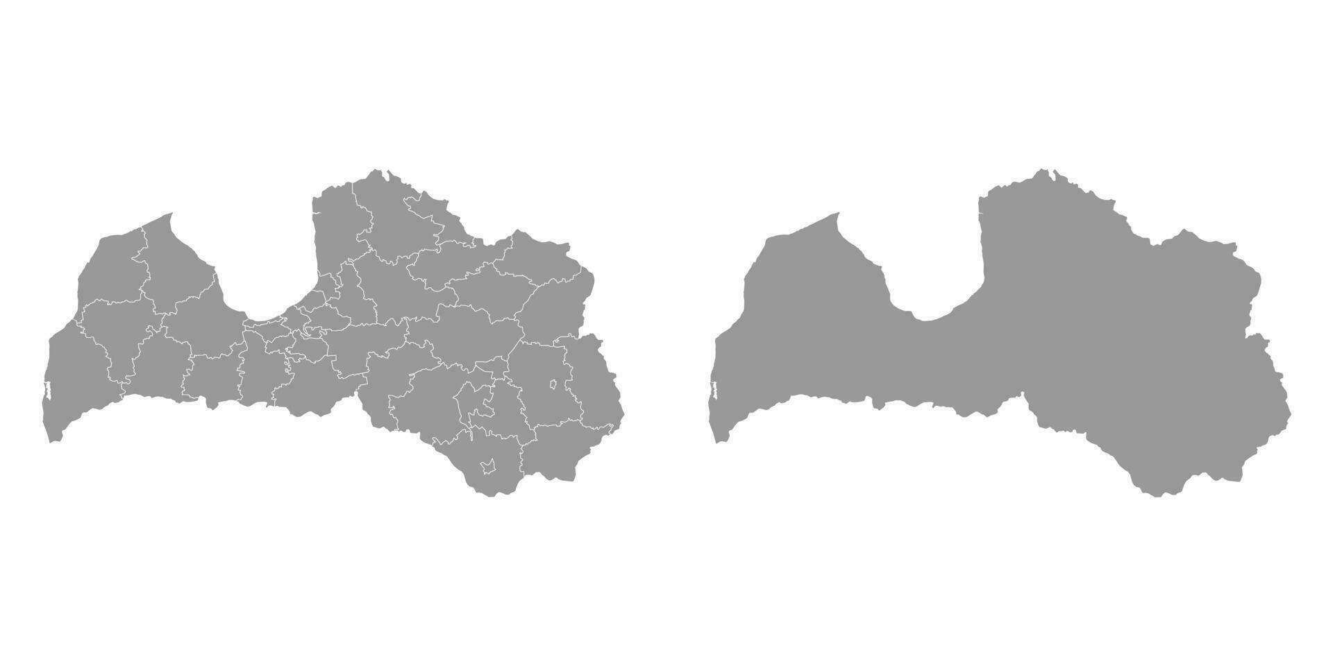 Lettland grau Karte mit administrative Aufteilung. Vektor Illustration.